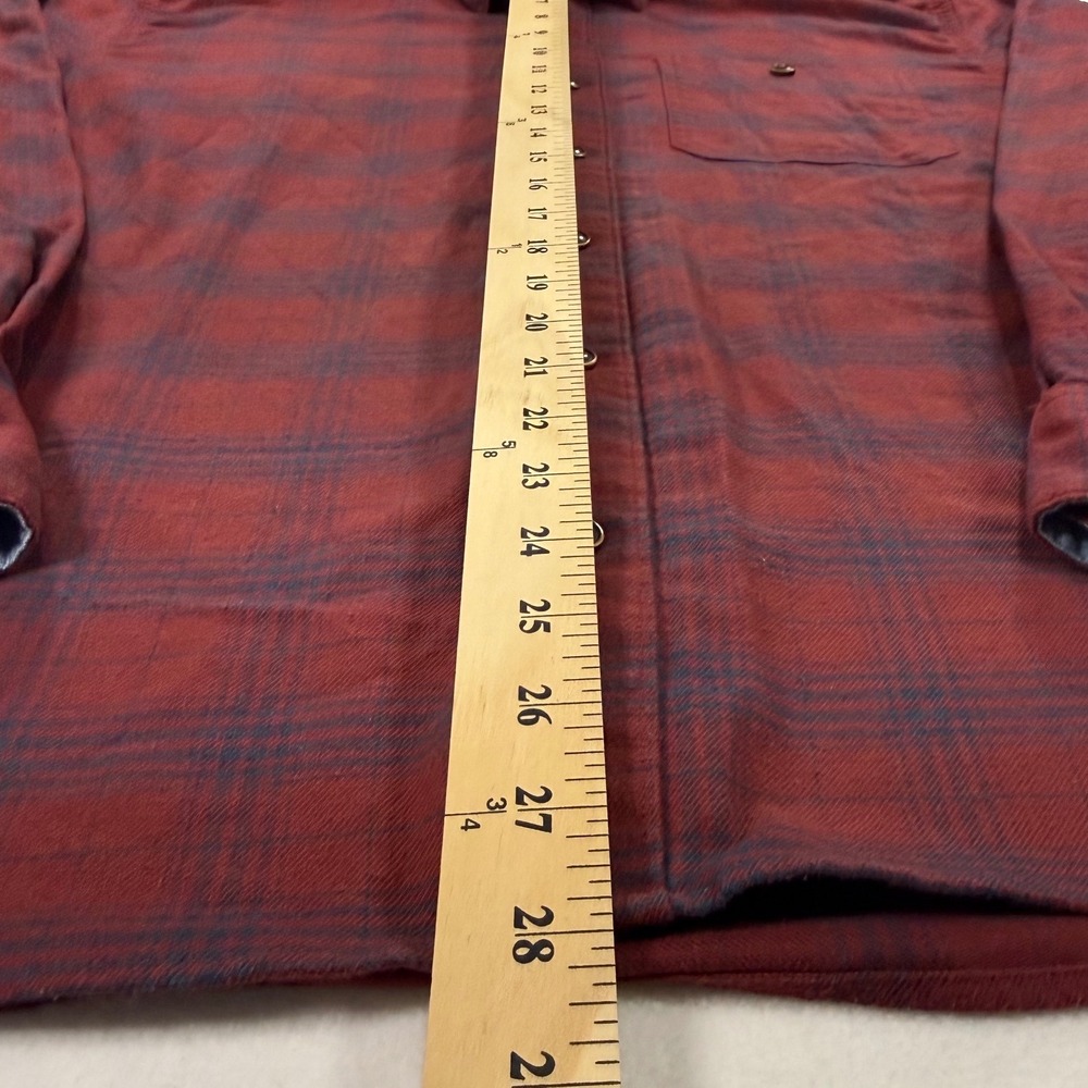 LL Bean Flannel Shirt Mens Medium Red Blue Plaid Traditional Fit 513053 - Picture 7 of 9